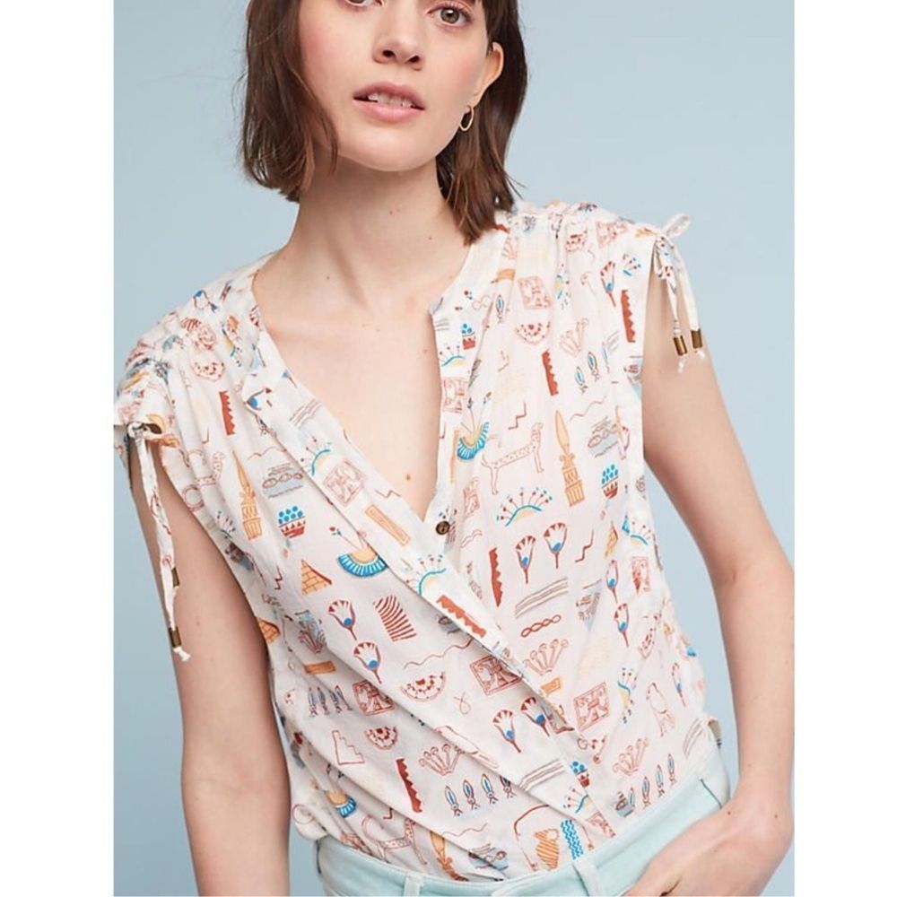 ANTHROPOLOGIE Brooklynite printed Top NWT